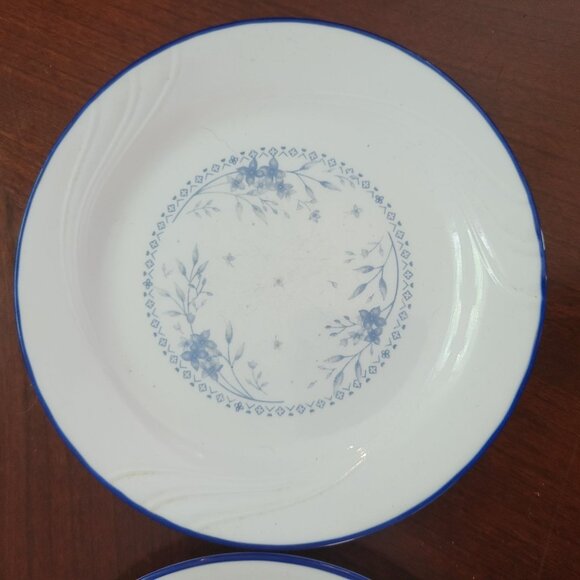 Vintage Corelle Celestial Blue & White Floral Dessert Plates Set of 2 Fine China - Picture 2 of 6
